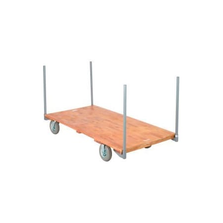 Global Equipment Stake Handle Hardwood Deck Truck 72x36 1200 Lb. Capacity 8" Pneu. Casters 952527
